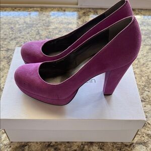 Calvin Klein Fuchsia Suede Heels